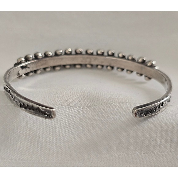 VTG Native American Zuni Snake Eye Turquoise Sterling Silver Cuff Bracelet 6" - Picture 4 of 7